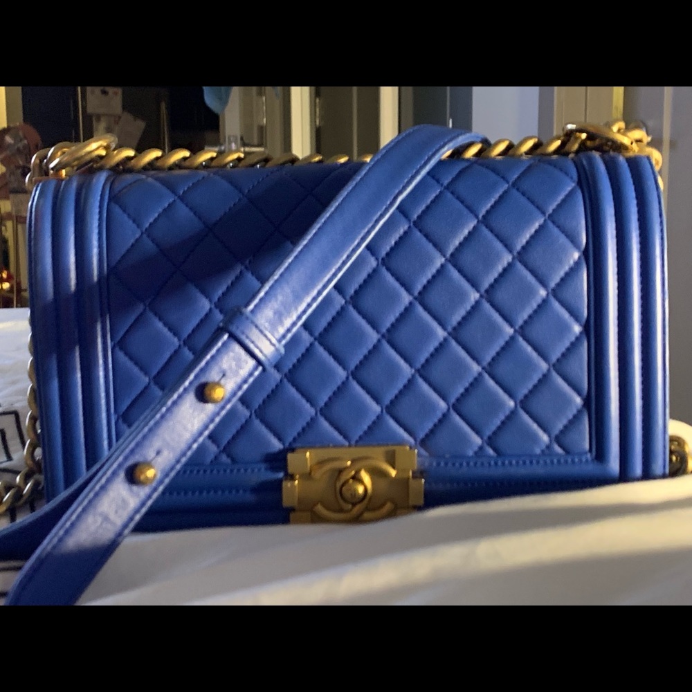 Chanel medium blue Boy Bag